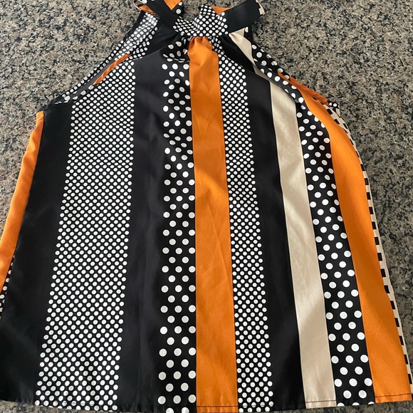 Striped and Polka Dot Halter Top - Picture 1 of 2